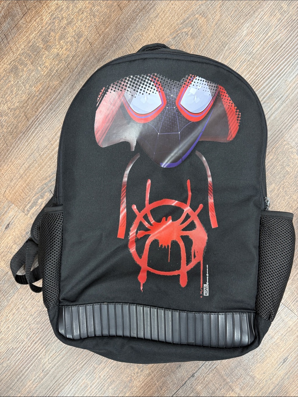 Black & Red Men's Backpack with Spiderman Graphic